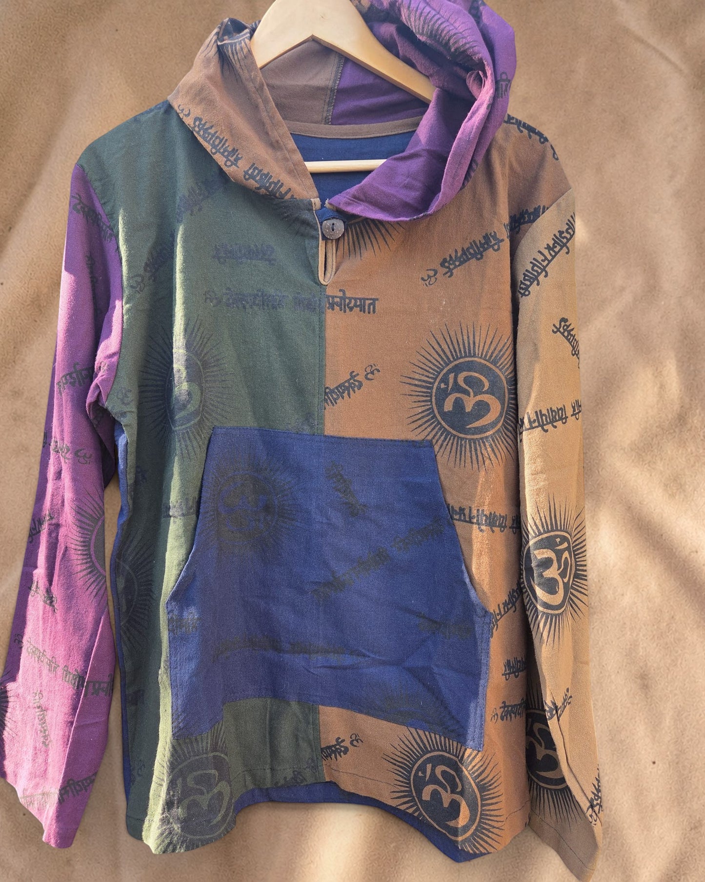 Om Patchwork Hoodie