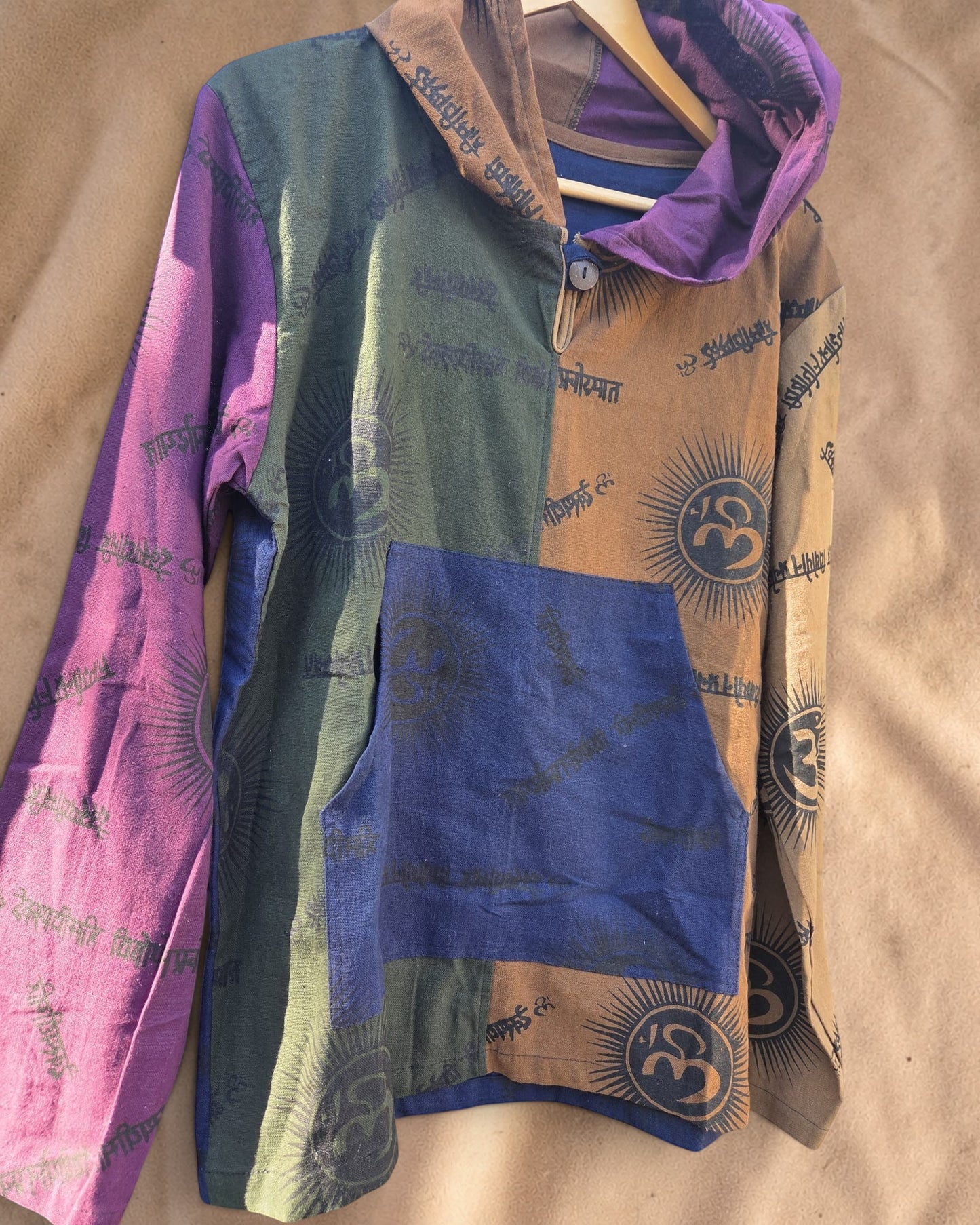 Om Patchwork Hoodie