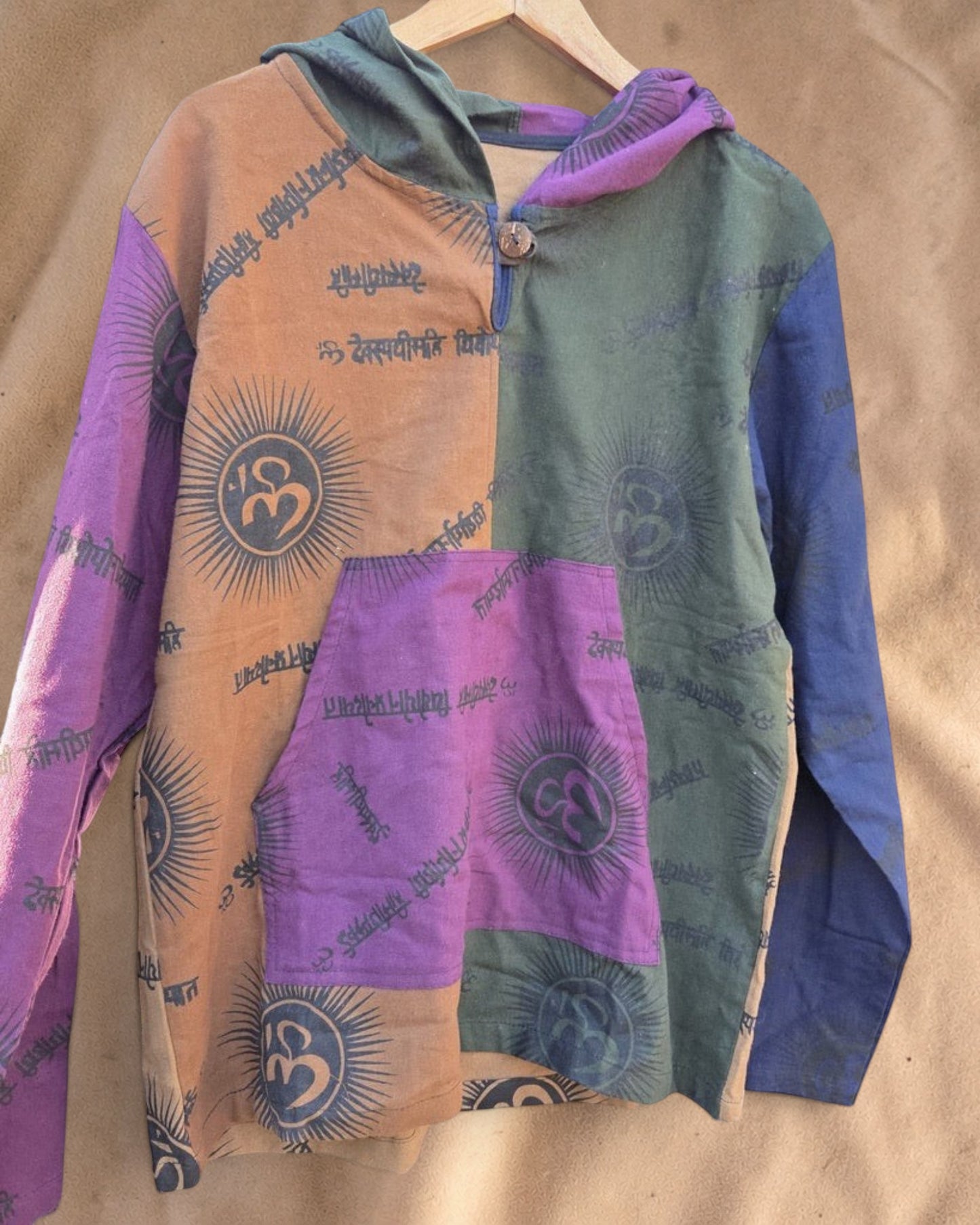 Om Patchwork Hoodie