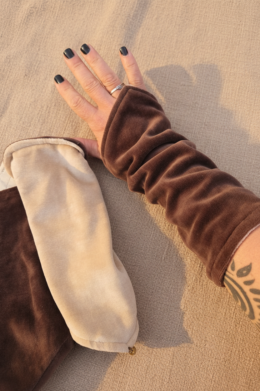 Bruin crème armwarmers