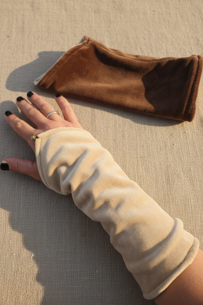 Crème bruin armwarmers