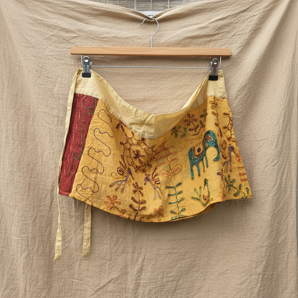 Geel rokje hangend linnen doek