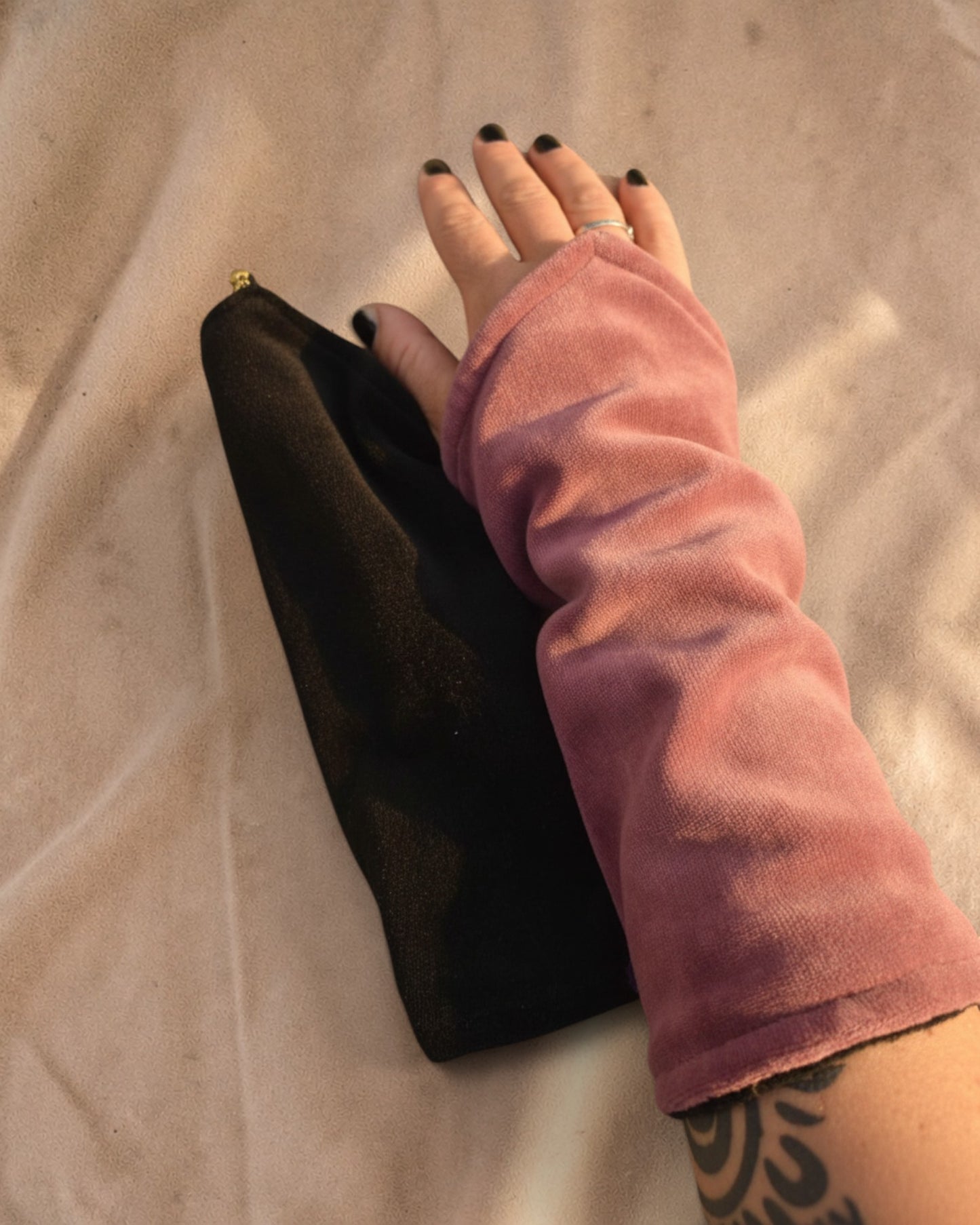 Zwart roze duo armwarmers