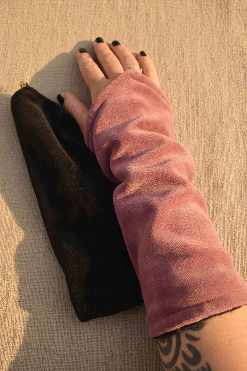 Zwart roze duo armwarmers