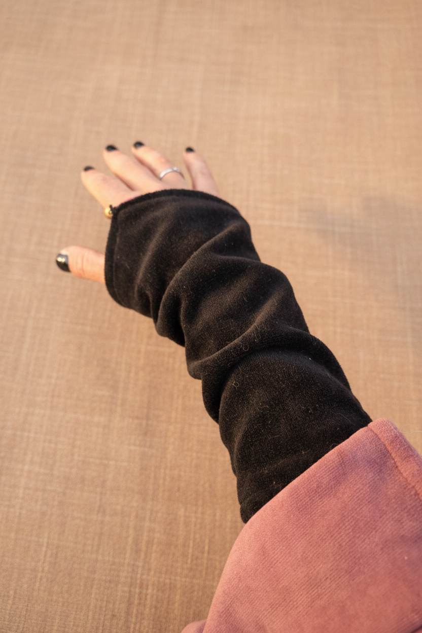 Zwart velvet armwarmer